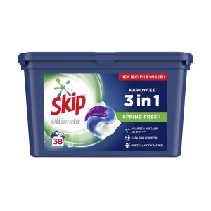 Skip Ultimate Spring Fresh Απορρυπαντικό Πλυντηρίου Κάψουλες 38 τεμάχια 1026 gr