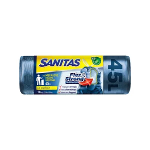 Sanitas Σακούλες Απορριμάτων Flex & Strong 52x75cm 10 Τεμάχια