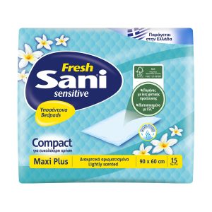 Sani Sensitive Maxi Plus Fresh Υποσέντονα 90x60cm 15 τεμάχια