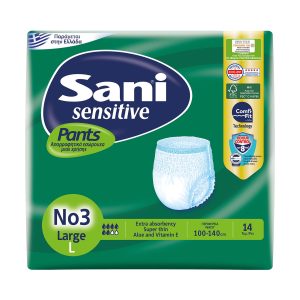 Sani Sensitive Pants Εσώρουχα Ακράτειας No3 Large 14 τεμάχια