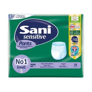 Sani Sensitive Pants Εσώρουχα Ακράτειας No1 Small 14 τεμάχια