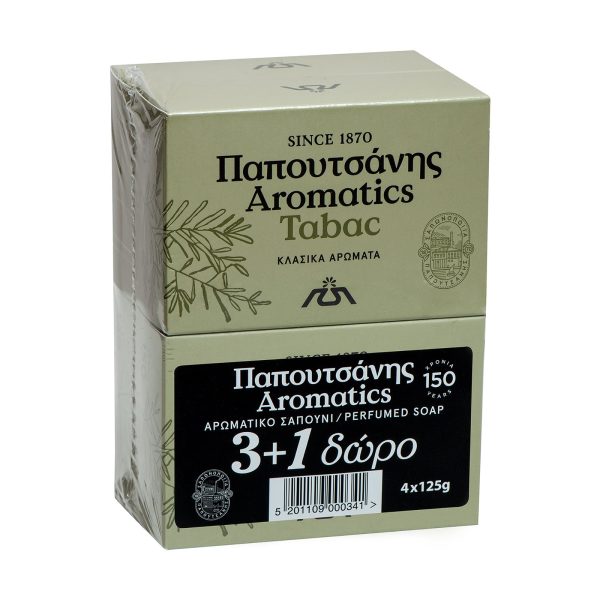 Παπουτσάνης Aromatics Tabak Σαπούνι 4Χ125 gr