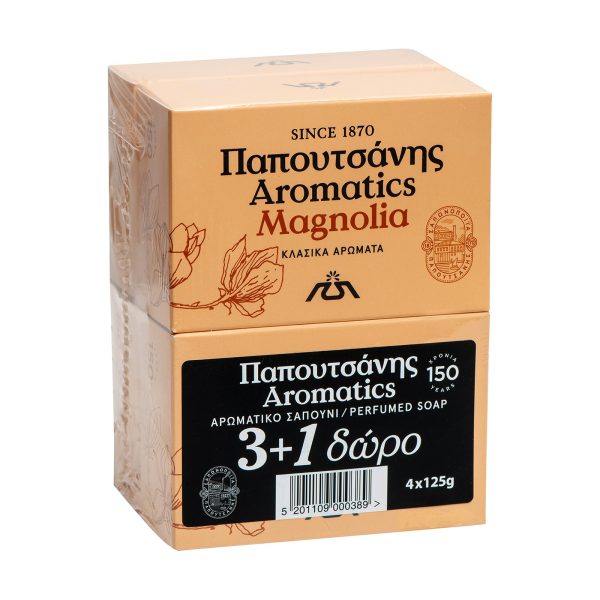 Παπουτσάνης Aromatics Μανόλια Σαπούνι 4Χ125 gr