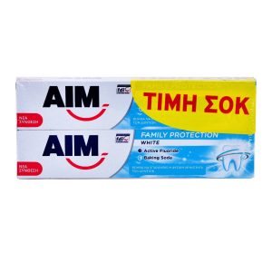 Aim Family Protection White Οδοντόκρεμα 2x75ml