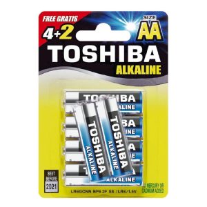 Toshiba Alkaline AA LR6GCP BP-4 Μπαταρίες 4 +2 Δώρο τεμάχια