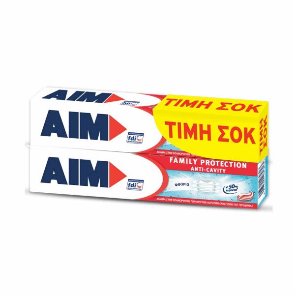 Aim Family Protection Anticavity Οδοντόκρεμα 2x75ml