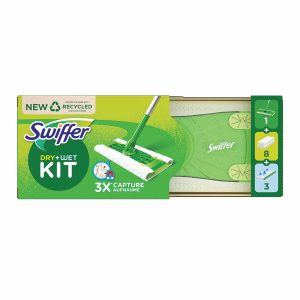 Swiffer Dry & Wet Kit Σκούπα +8 Στεγνά Πανάκια +3 Υγρά Πανάκια