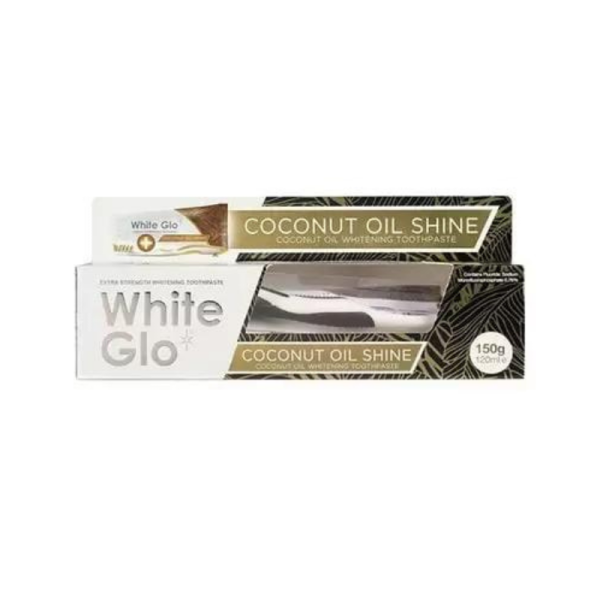White Glo Coconut Oil Shine Οδοντόκρεμα 150 gr +Δώρο Οδοντόβουρτσα