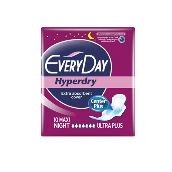 Everyday Hyperdry Ultra Plus Maxi Night Σερβιέτες 10 τεμάχια