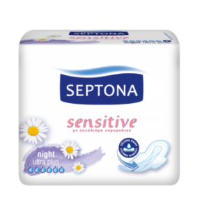 Septona Sensitive Night Σερβιέτες 8 τεμάχια